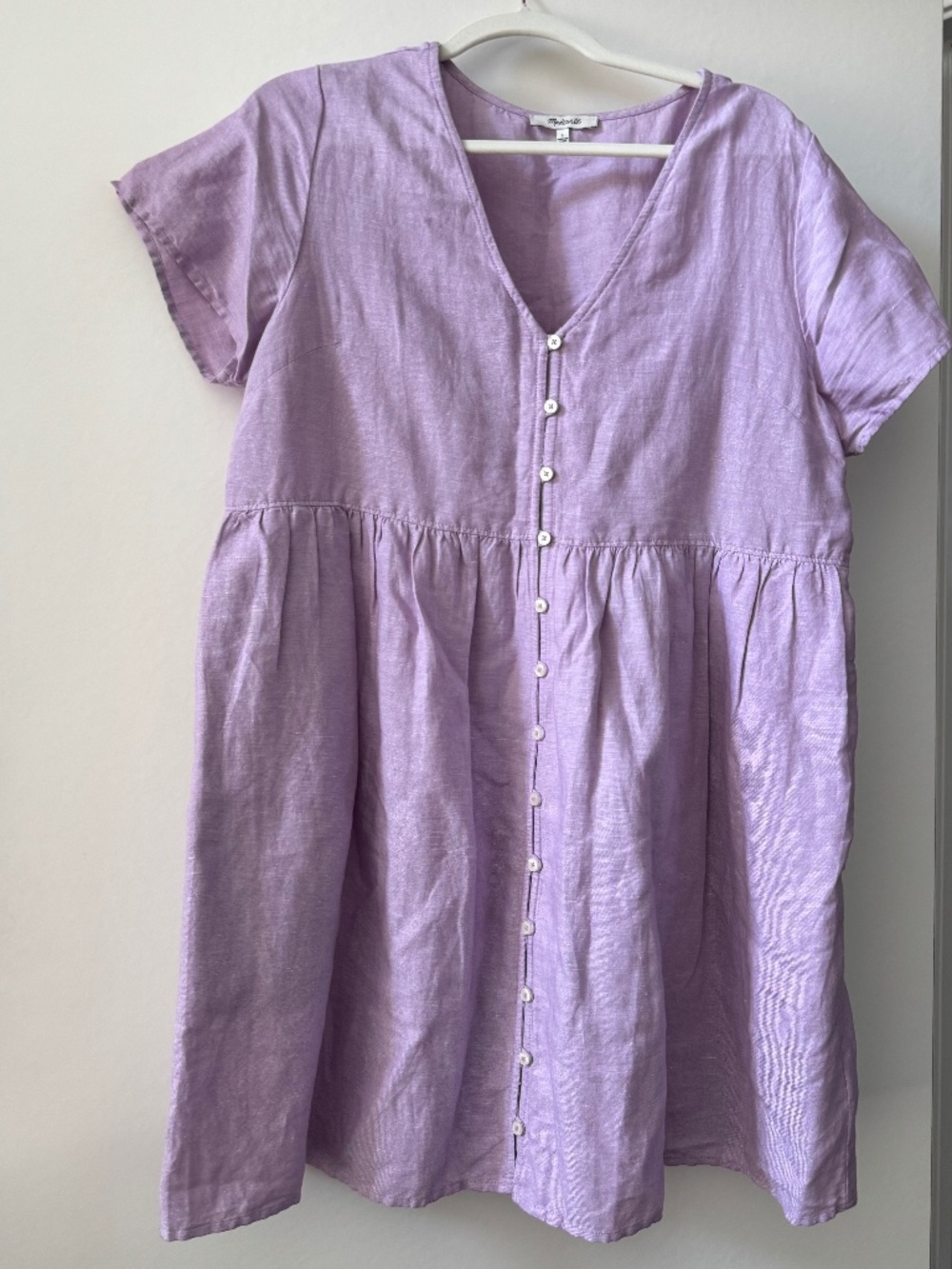 Madewell Alexandria Linen Blend Dress Lavender Lilac Size L